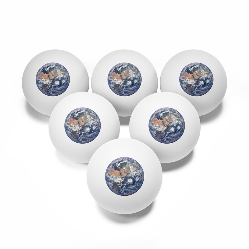 Ping Pong Balls, 6 pack - Planet Earth photograph image 3