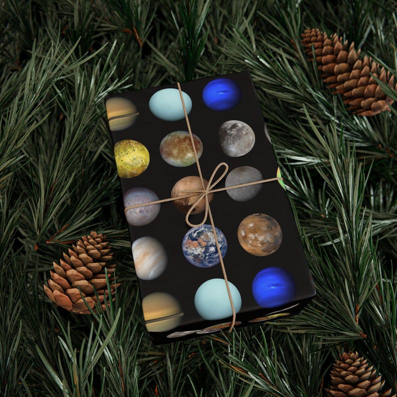 Papel de regalo: Planetas y lunas de nuestro sistema solar imagen 4