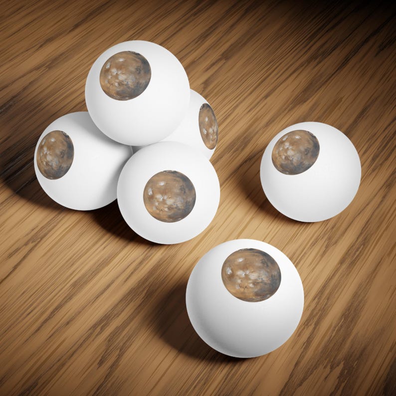 Ping Pong Balls, 6 pack - Planet Mars photograph image 1