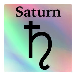 Holographic Sticker - Planet Saturn Symbol