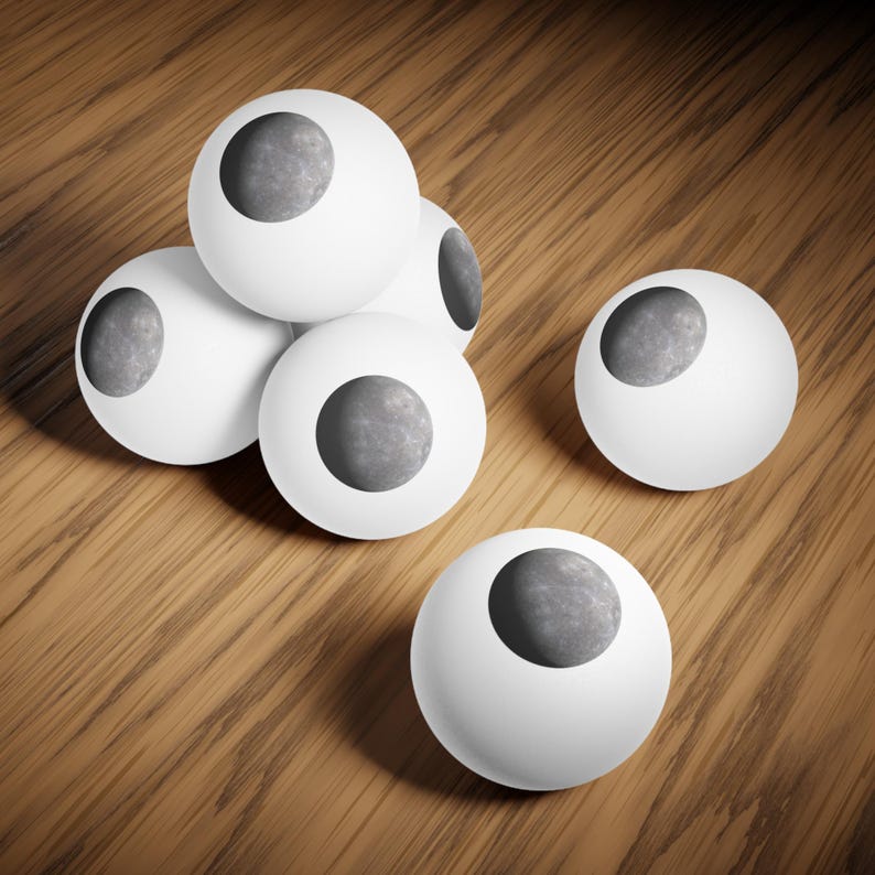 Ping Pong Balls, 6 pack - Planet Mercury photograph immagine 1