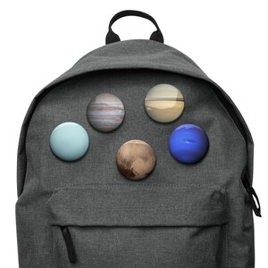 Set of 5 Pin Buttons - Outer Planets of Our Solar System