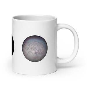 White Glossy Mug - The Moon, Titan, Triton
