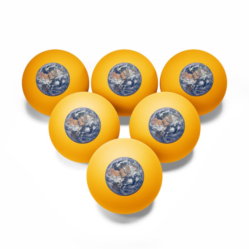 Ping Pong Balls, 6 pack - Planet Earth photograph image 6