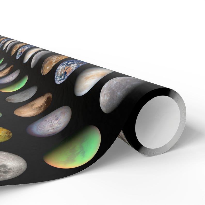 Papel de regalo: Planetas y lunas de nuestro sistema solar imagen 1
