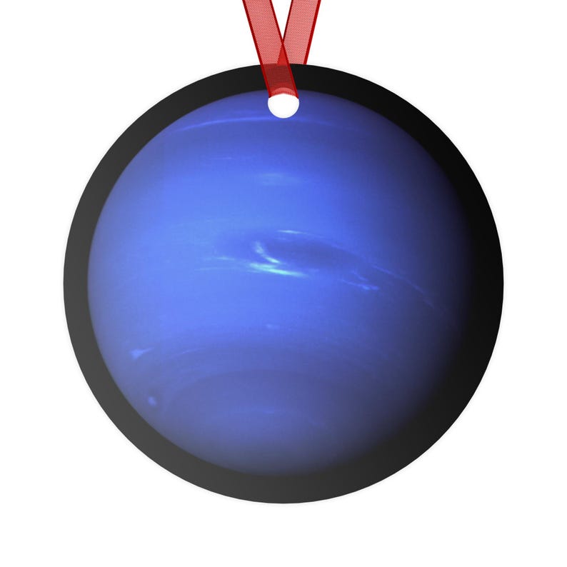 Ornament - Planet Neptune photograph, name, and symbol