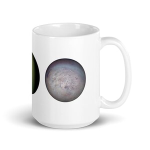 White Glossy Mug - The Moon, Titan, Triton
