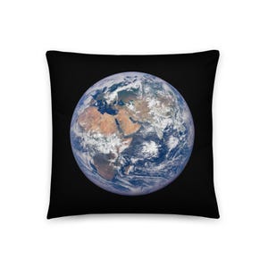 Pillow - Planet Earth photograph, name, and symbol