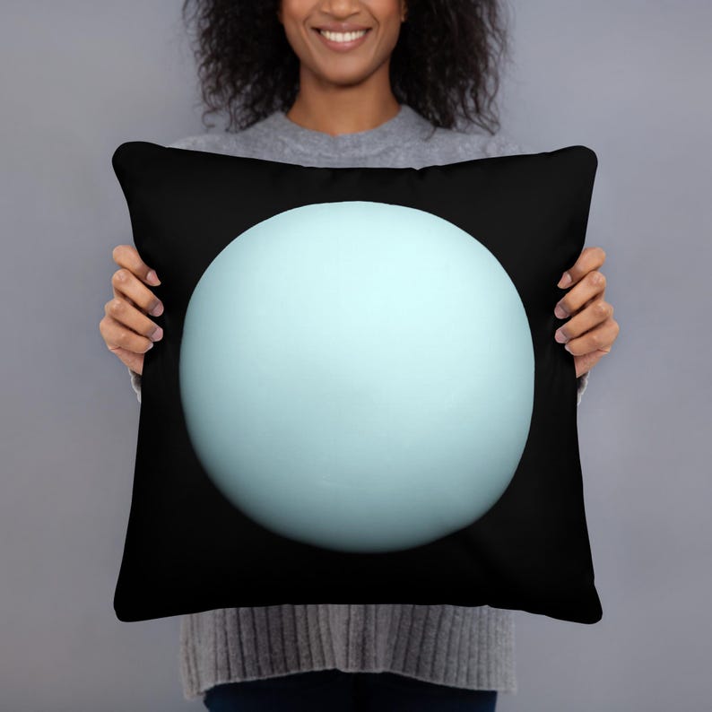 Pillow - Planet Uranus photograph, name, and symbol