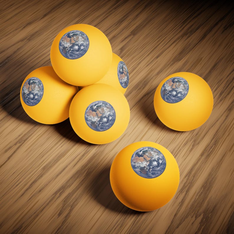Ping Pong Balls, 6 pack - Planet Earth photograph image 8
