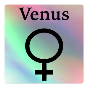 Holographic Sticker - Planet Venus Symbol