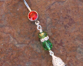 Frankenstein Lampwork Halloween Themed Boo DeSIGNeR Belly Button Ring Navel Piercing