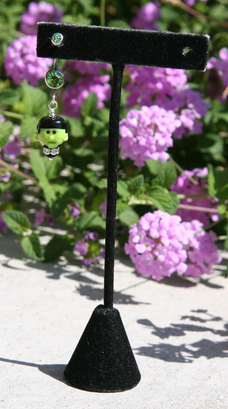Frankenstein Lampwork Halloween Themed Boo DeSIGNeR Belly Button Ring Navel Piercing