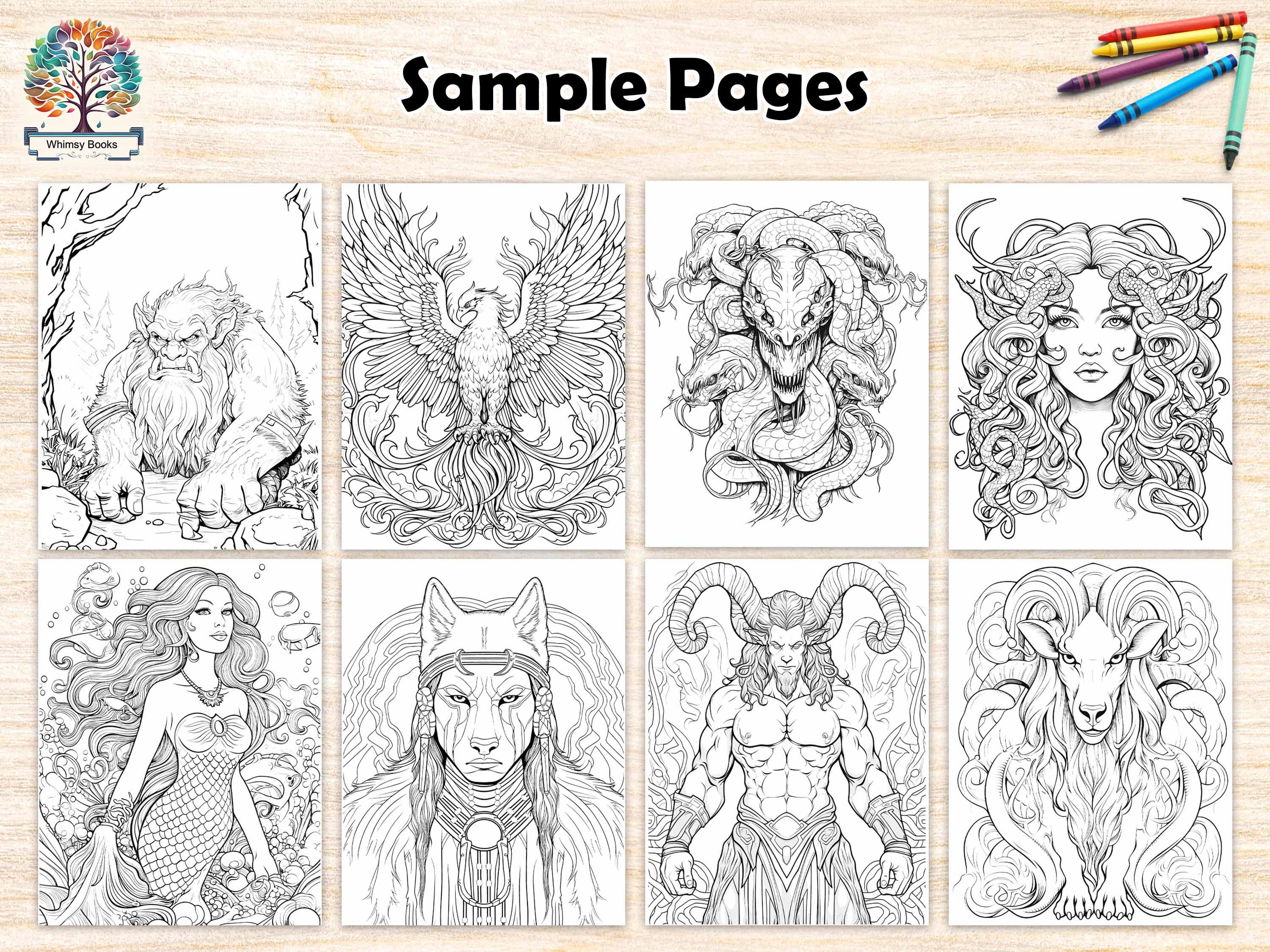 40 Printable Coloring Pages of Mythical Creatures for Adults and Teens ...