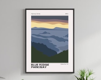 Blue Ridge Parkway Print - Asheville, NC, Mountain Art (Digital Download)