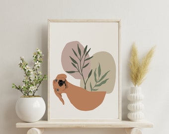 Adorable Dachshund in Leaf Basket | Digital Download & Printable Wall Art