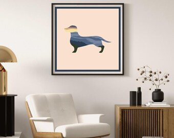 A Dachshund Adventure | Outdoor Dog Mountain Art | Digital Art Download