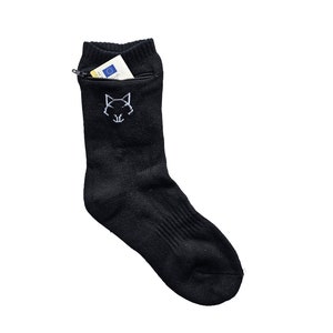 Hochwertig  verarbeitete kinder Socken mit verschließbarer Tasche auf beiden Seiten (Größe S (28-30), M (31-33), L (34-37))