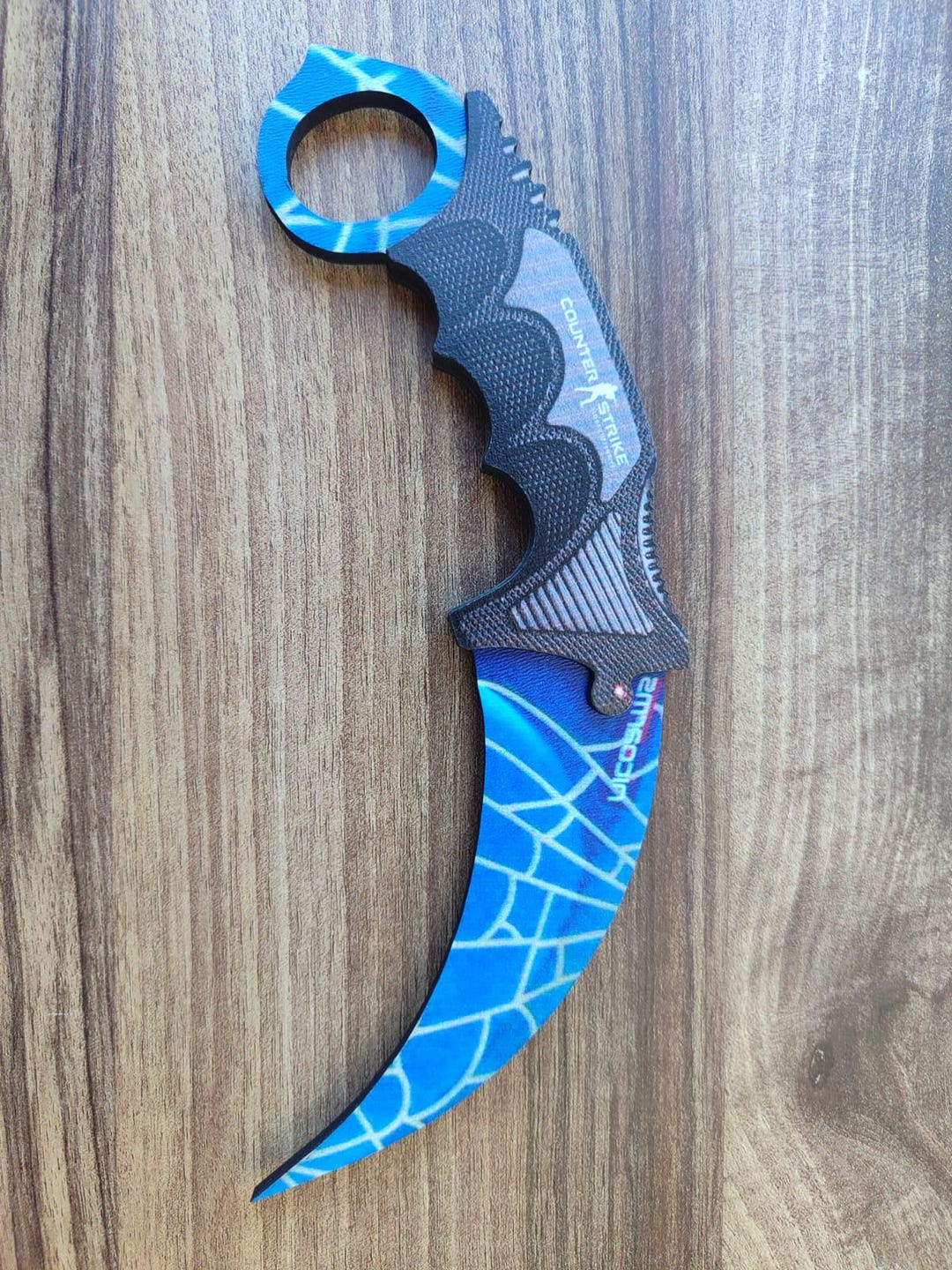 Wooden Cs-go Blue Spider Karambit Figure - CSGO Gift for Gamer - Etsy
