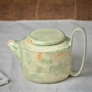 Green Tea Set with Cups, Handmade Teapot Ceramic Set with reuse cup, Perfect Gift for tea lovers, Birthday Gift 15.2 oz / 450 ml
