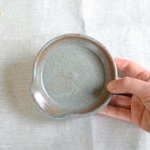 Ceramic spoon rest in blue handmade spoon holder for kitchen use gift for cooks functional countertop dish ceramic rustic kitchen accessory