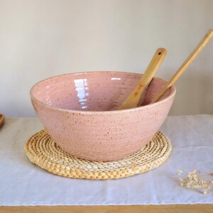 Handgemachte Keramikschüssel große Keramik Salatschüssel mit Reibe Keramik Salatschüssel rustikale Küche Knoblauchreibe Schüssel große Servierschüssel