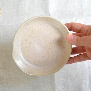Handmade ceramic spoon rest rustic stoneware utensil holder speckled white spoon dish kitchen gift countertop decor for cooks