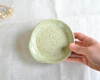 Handmade Rustic Ceramic Spoon Rest, Mint Green Kitchen Decor