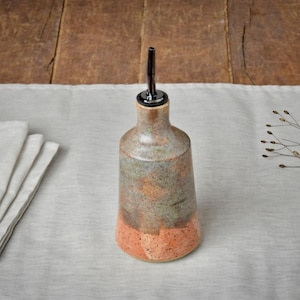 Ceramic Olive Oil Cruet, Oil Vinegar Dispenser, Kitchen Decor, Housewarming Gift, Oil Bottle, Birthday Gift, 12 oz / 350 ml