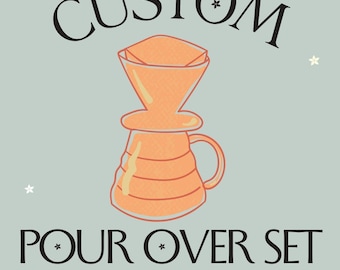 Handmade Ceramic Pour Over Coffee Set: Personalized Pottery Dripper & Jug