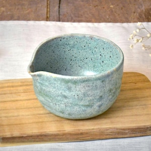 Ceramic Chawan Tea Bowl with Spout, Japanese Matcha Bowl, Tea Lover Gift Set, Handmade Rustic Bowl, Birthday Gift, 4 colors