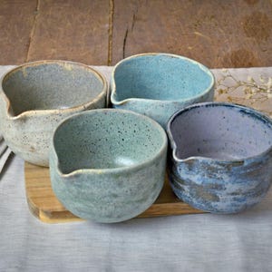 Handmade Matcha Bowl Set, Ceramic Tea Ceremony Bowl with Spout, Tea Drinker Gift, Pottery Pasta Bowl