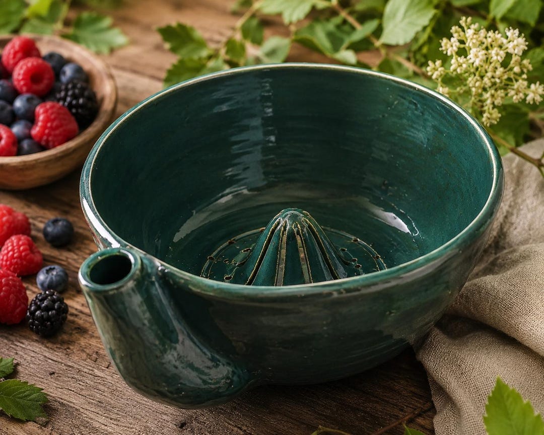 Ceramic Berry Washer Bowl Handmade Fruit Washing Bowl With Vortex
