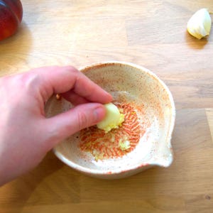 Ceramic garlic grater with spout and herb stripper for ginger zesting handmade slow living kitchen lovers rustic grating bowl for cooking