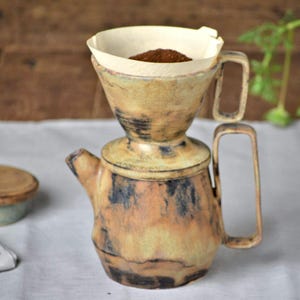 Keramische koffiedruppelset, opgietkoffiezetapparaat cadeau, brouwset, druppelaar V60, epressokopje, keramisch overgiet, verjaardagscadeau