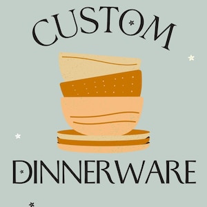 Custom ceramic dinnerware set handmade plates and bowls stoneware dinner set personalized wedding or housewarming gift made to order dishes