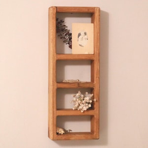 Vintage Wood Wall Shelf | Cottagecore Farmhouse Curio Shelf | Vintage Gift