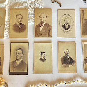 Antique Calling Card Photographs | CDV Cards Vintage Decor Carte de Visite Antique Ephemera Junk Journal Supplies Scrapbooking Collecting