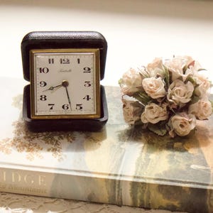 Vintage Clam Shell Travel Alarm Clock | Mid-Century Folding Design