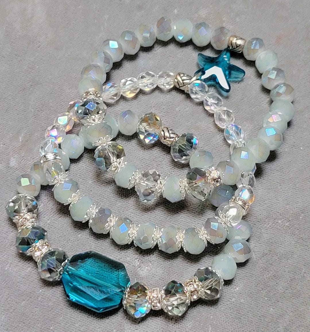Stretch Beaded Bracelet-beaded Stacked Bracelet Set-stretch Bracelets-stack Bracelets-swarovski ...
