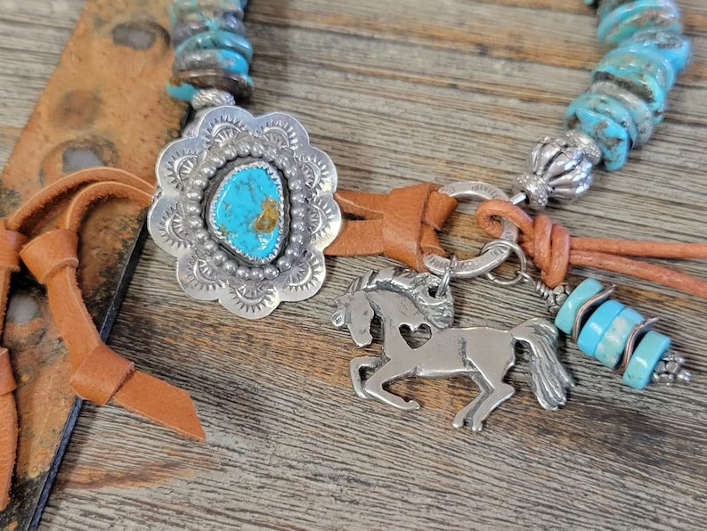 Gemstone Hubei Turquoise Bracelet-Handmade Mexican Turquoise Button-Gemstone Bracelet-Turquoise Bracelet-Western Bracelet-Artisan Bracelet image 7