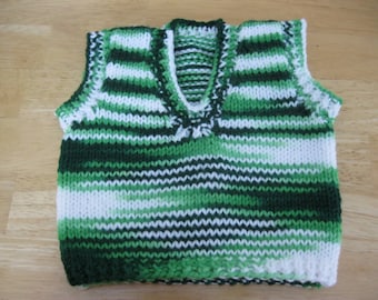 Size 6 month knitted v-neck pullover vest