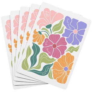 Subtle Fuck Trump Playing Cards, Funny Anti-Trump Gift, Feminist Flowers Poker Card Set