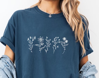 Subtle Fuck Trump Flowers T-Shirt - Funny Anti-Trump Feminist Tee, Comfort Colors 100% Cotton Tee or Long Sleeve