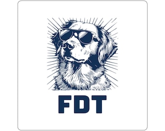 Naklejka FDT Dog: Humor sprzeciwiający się Trumpowi, matowa naklejka winylowa