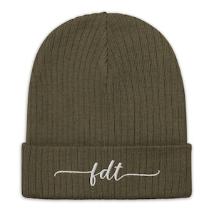 FDT Embroidered Beanie, Anti-Trump Ribbed Knit Skull Cap, Subtle Resistance Hat (5 Colors)