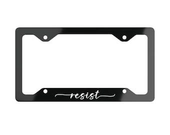 Subtle Resist License Plate Frame, Anti-Trump FDT Merch, Democrat Feminist Protest + Resist Car Bumper