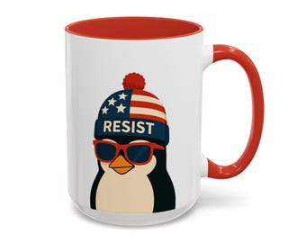 Resist Penguin Mug: Anti-Trump Political Activist Gift