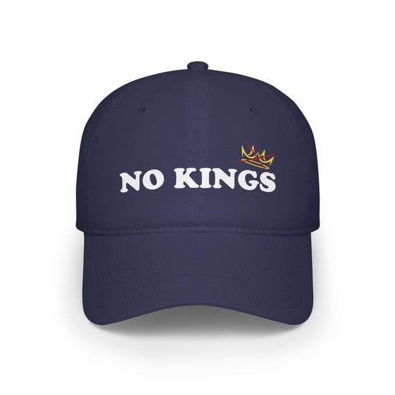 No Kings In America Baseball Cap - Protest Crown Design Cotton Blend Hat