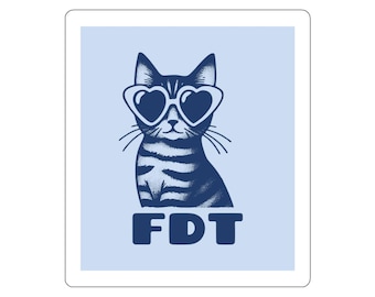 Naklejka FDT Cat: Antytrumpowa antymagazowa naklejka dekoracyjna, matowa naklejka winylowa
